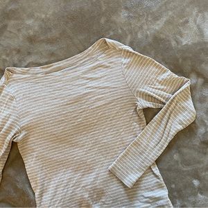 Striped Pima Cotton Gap Boatneck T-shirt Long Sleeve